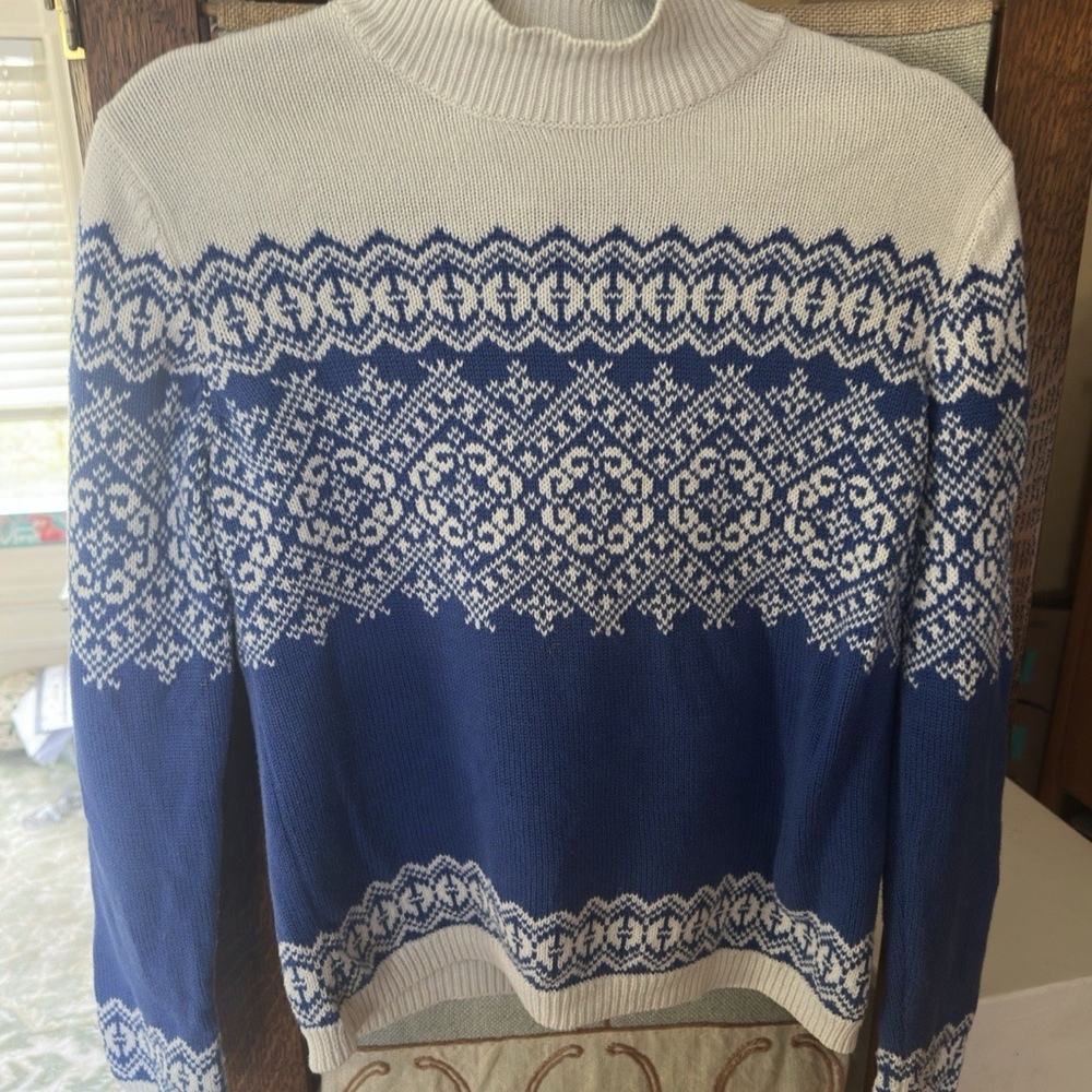 Talbots Small Vintage Ski Sweater 100 Percent Cotton